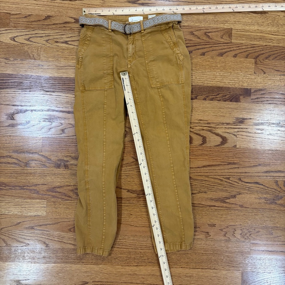 Anthropologie "The Wanderer" utilitarian chino pants in mustard yellow